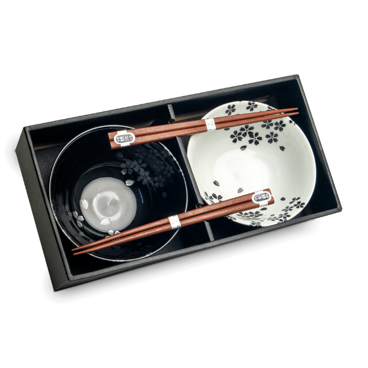 Dinner set Black and white blossom Ø15 cm | H7 cm