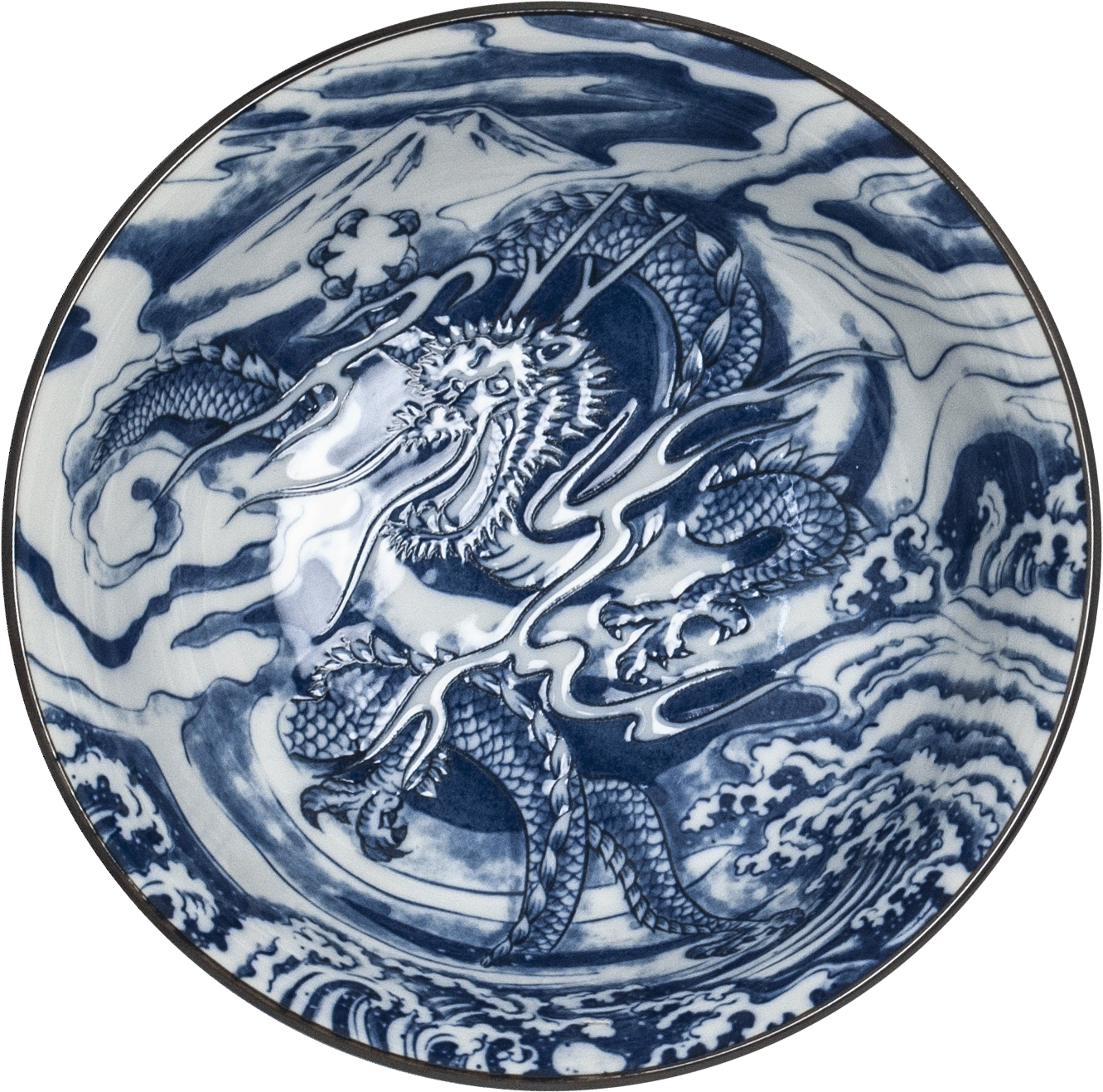Tigela Estilo Dragao Azul 15cm