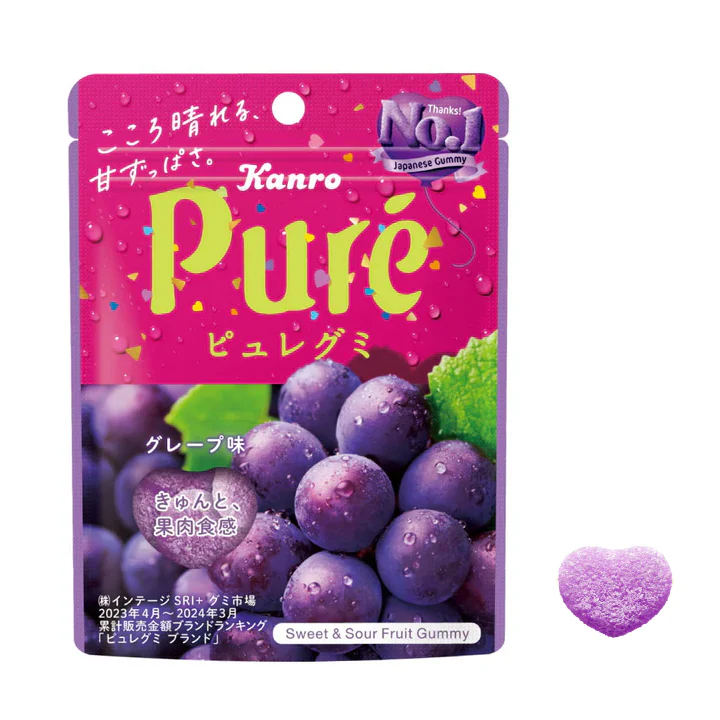Gomas Kanro Pure Gummy Grape 56g