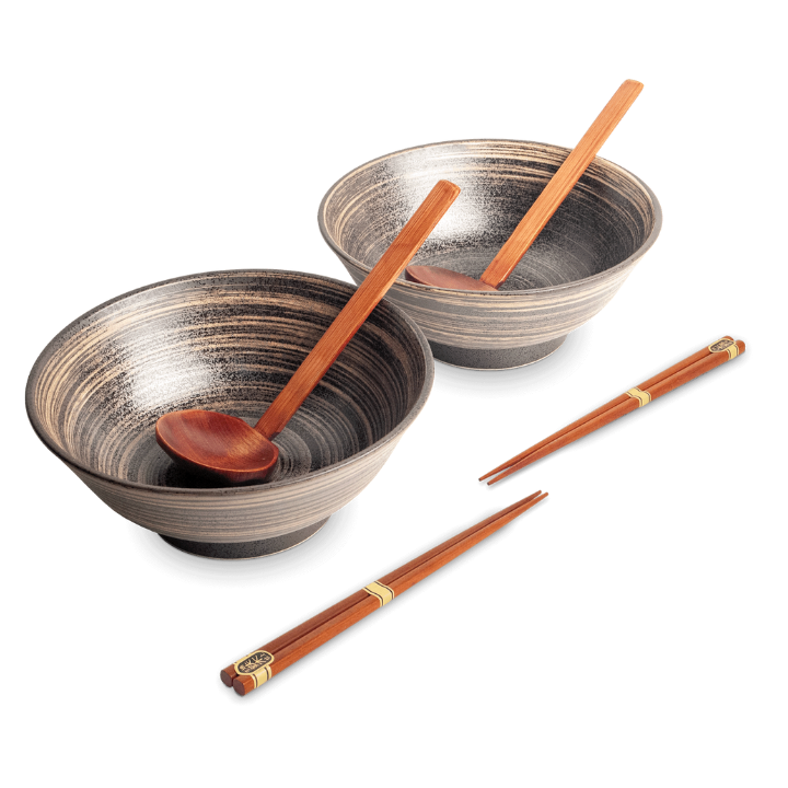 Ramen bowl set Uzu brown Ø22 cm | H9 cm - 2 pars