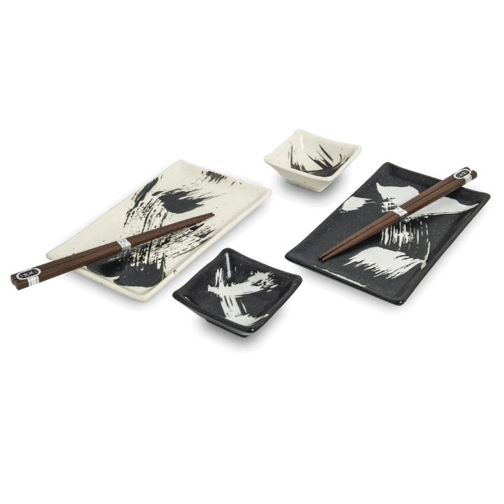 Sushi set Black and white 22x12,5 cm | H2 cm