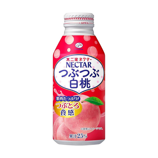 Fujiya Nectar Tsubu Tsubu White Pêssego Branco Bottle Can 380g