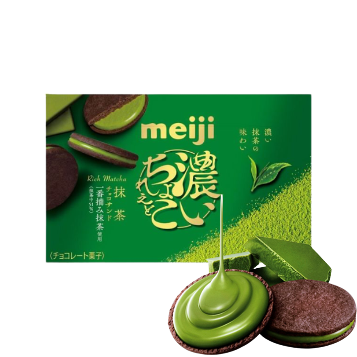 Meiji Rich Chocolate Biscoito Matcha Chocolate 96g