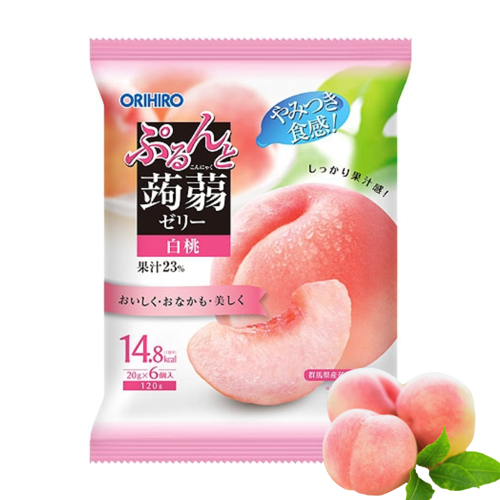 Gelatina Orihiro Prunto Ponjac Pêssego Japonês 6pcs 120g