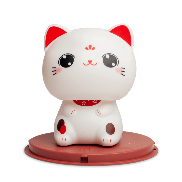 Lucky Cat Solar Kawaii Eyes open Ø7 cm | H9 cm