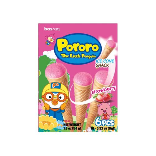Doce Pororo Com Sabor a Morango 뽀로로 아이스 콘-딸기 54g Loja Japonesa Goyo-Ya 