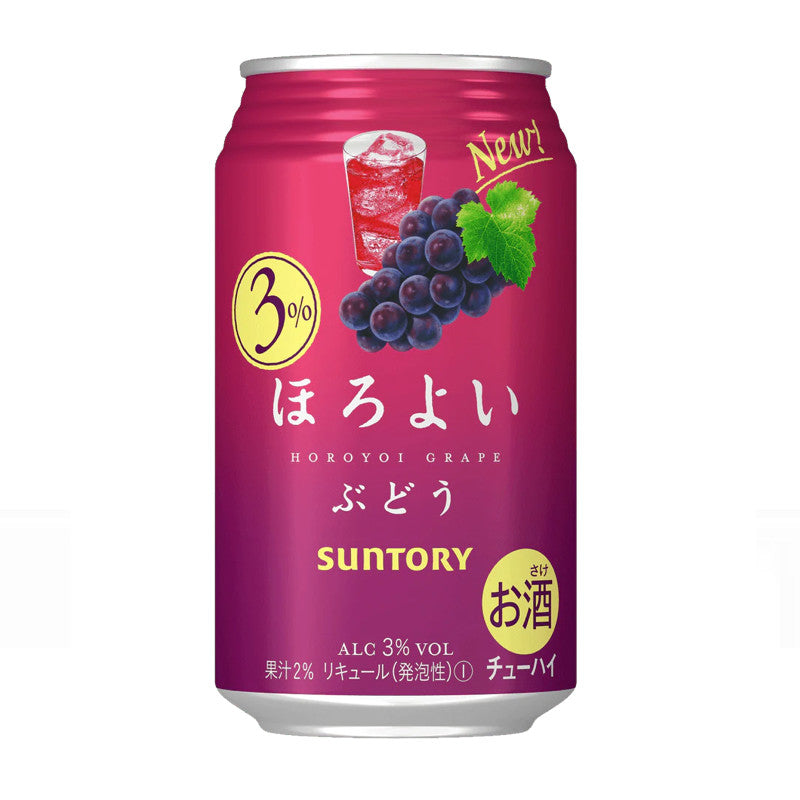 Bebida Suntory Horoyoi Uva 350ml 3% Loja Japonesa Goyo-Ya 