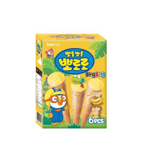 Pororo Ice Cone Snack, Banana 뽀로로 아이스 콘-바나나 54g / Basraq Loja Japonesa Goyo-Ya 