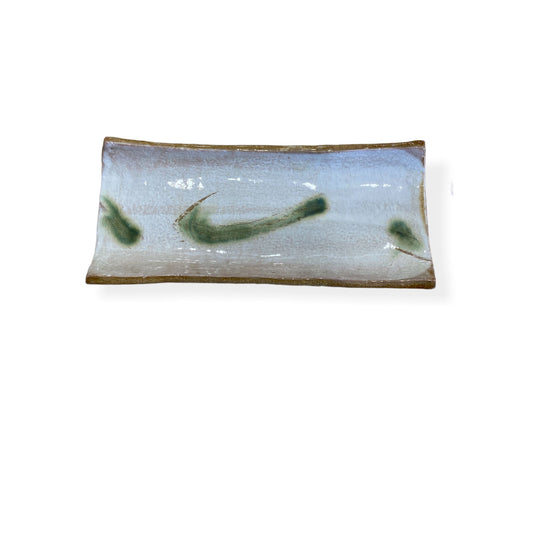 Oribe Legged Brush Plate Loja Japonesa Goyo-Ya 